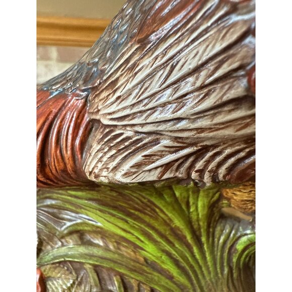 Vintage Holland Ceramic Pheasant Figurine Statue With Floral Base 1967 Bird - Picture 8 of 16